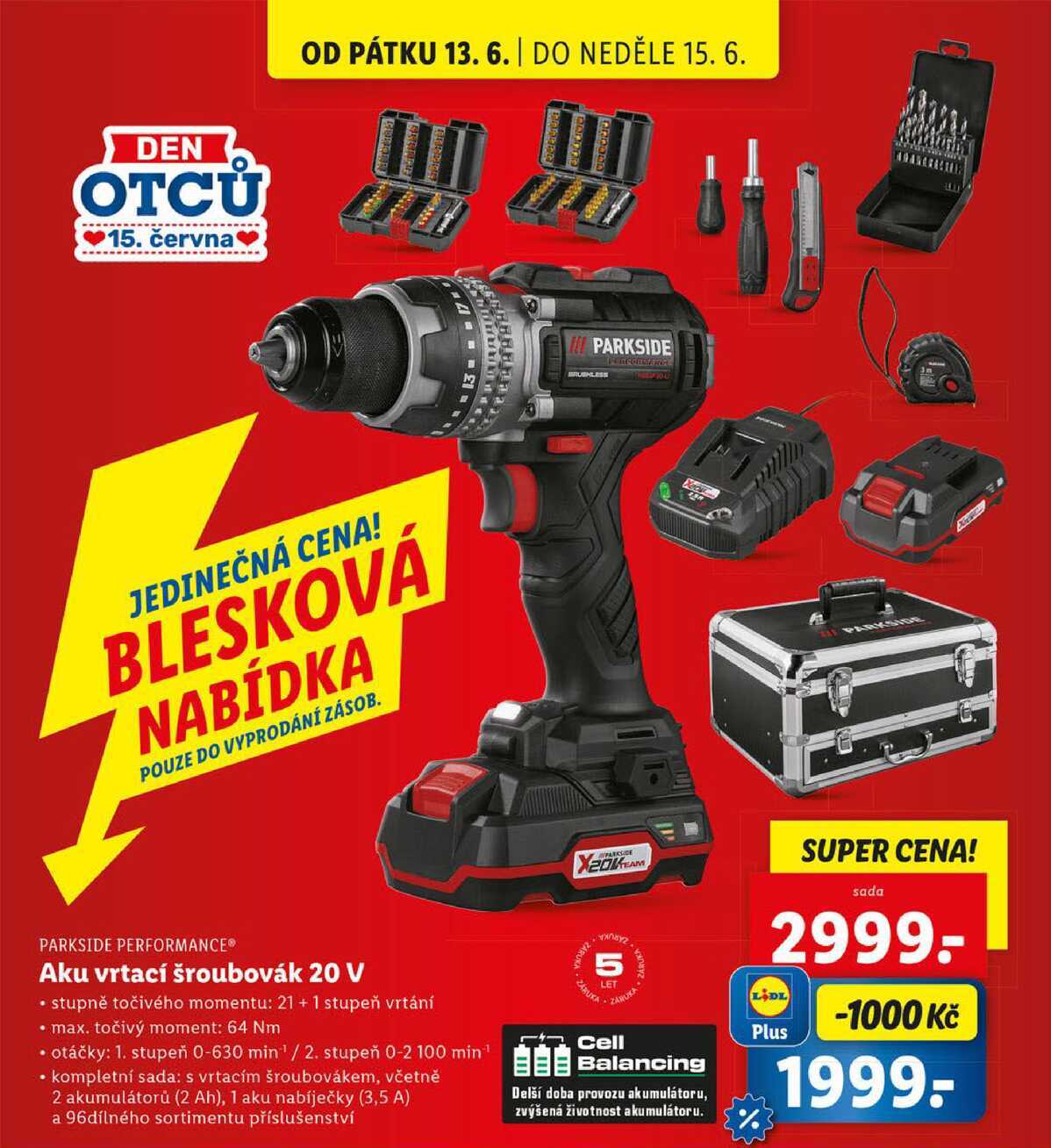 Aku vrtací šroubovák 20 V 