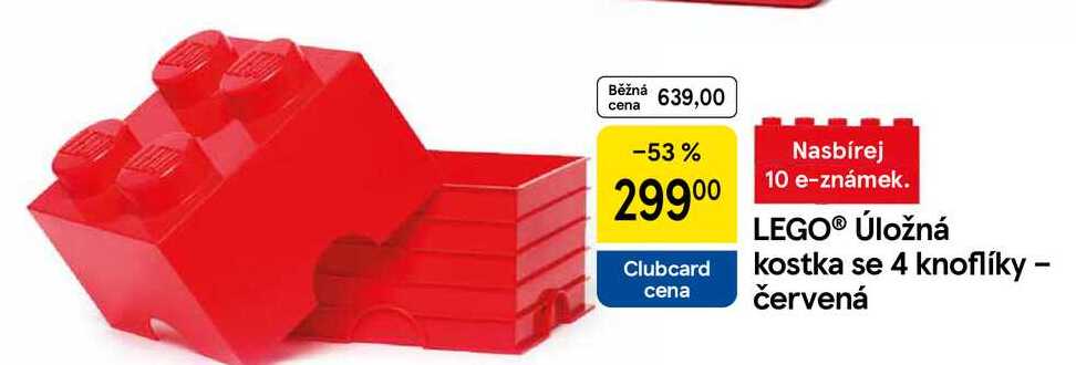 LEGO® Úložná kostka se 4 knoflíky - červená 