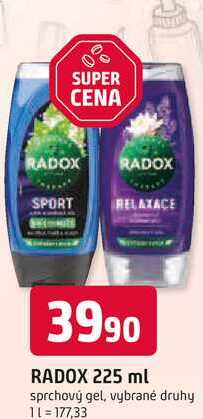 RADOX 225 ml sprchový gel, vybrané druhy 