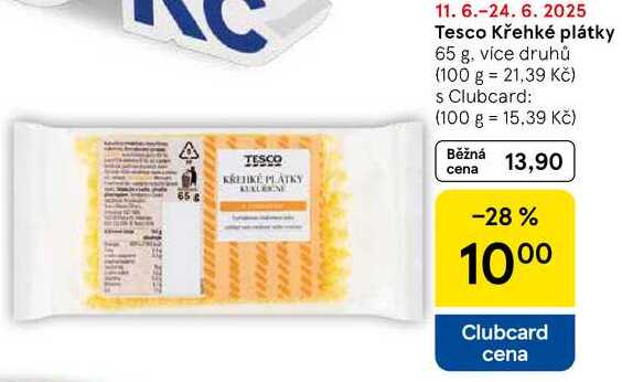 Tesco Křehké plátky, 65 g, více druhů  