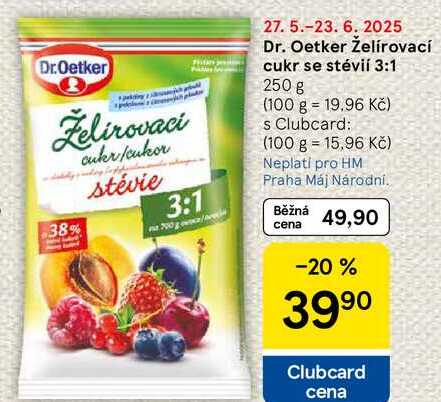 Dr.Oetker Želírovaci 38% cukr/cukor stévie 3:1 , 250 g 