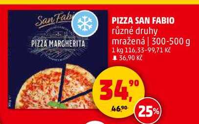 PIZZA MARGHERITA SAN FABIO různé druhy mražená, 300-500 g  