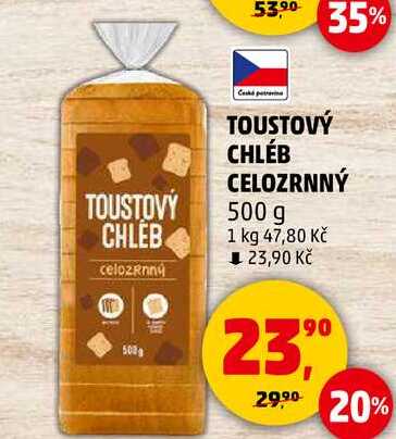 TOUSTOVÝ CHLÉB CELOZRNNÝ, 500 g  