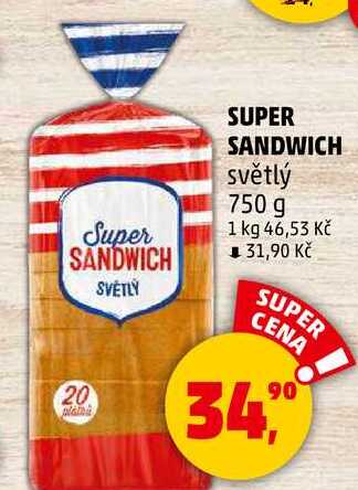 SUPER SANDWICH světlý, 750 g 