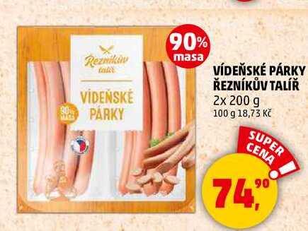 VÍDEŇSKÉ PÁRKY ŘEZNÍKŮV TALÍŘ, 2x 200 g 