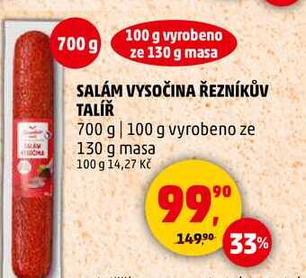 SALÁM VYSOČINA ŘEZNÍKŮV TALÍŘ, 700 g 
