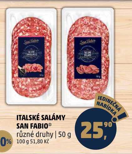 ITALSKÉ SALÁMY SAN FABIO různé druhy, 50 g