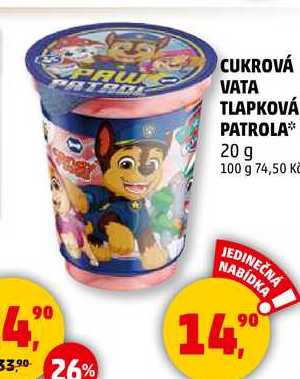CUKROVÁ VATA TLAPKOVÁ PATROLA, 20 g