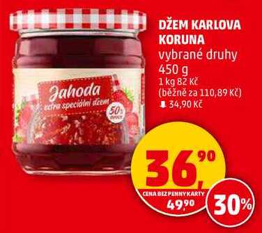 DŽEM KARLOVA KORUNA vybrané druhy, 450 g 
