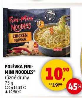 POLÉVKA FINI- MINI NOODLES různé druhy, 75g 