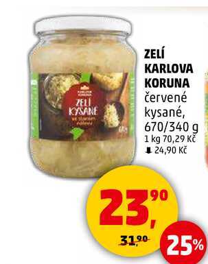 ZELÍ KARLOVA KORUNA červené kysané, 670/340 g 