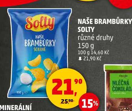 NAŠE BRAMBŮRKY SOLTY různé druhy, 150 g 