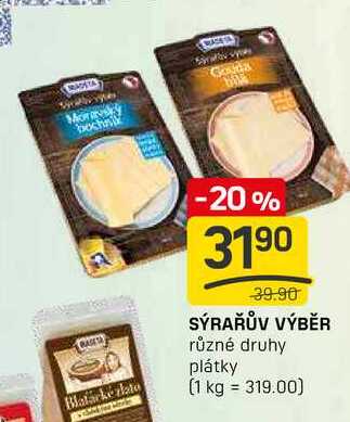 SÝRAŘŮV VÝBĚR různé druhy plátky 