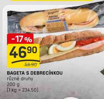 BAGETA S DEBRECÍNKOU různé druhy 200 g