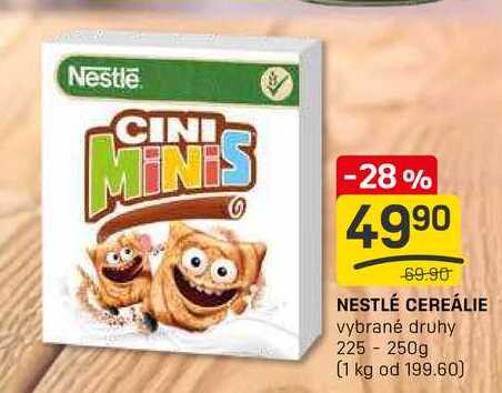 NESTLÉ CEREÁLIE vybrané druhy 225 - 250g