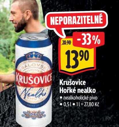  Krušovice Hořké nealko  0,5 l