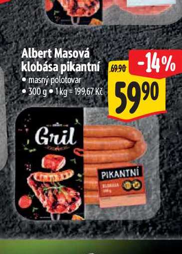 Albert Masová klobása pikantní  300 g