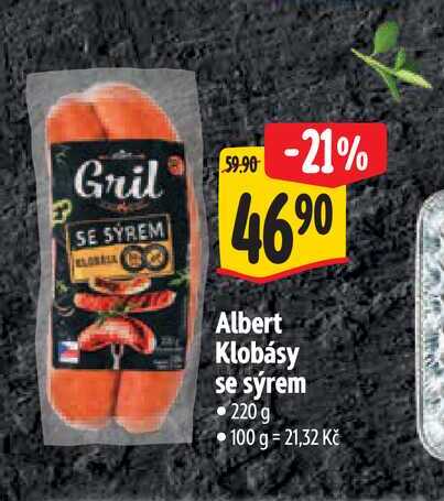   Albert Klobásy se sýrem 220 g 