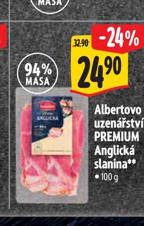   Albertovo uzenářství PREMIUM Anglická slanina 100 g