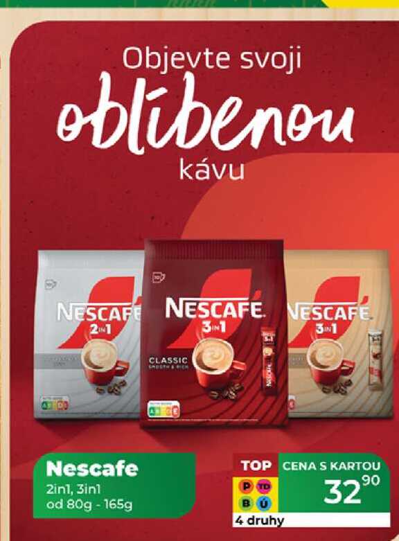 Nescafe 2in1, 3in1 od 80g - 165g 