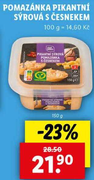 POMAZÁNKA PIKANTNÍ SÝROVÁ S ČESNEKEM, 150 g