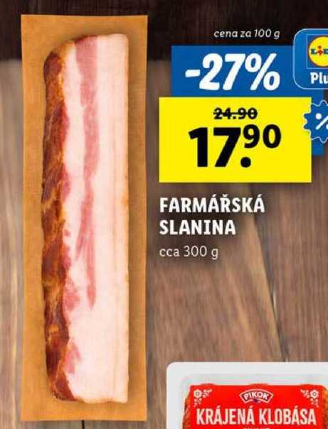 FARMÁŘSKÁ SLANINA, cena za 100 g