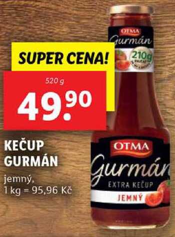 KEČUP GURMÁN, 520 g