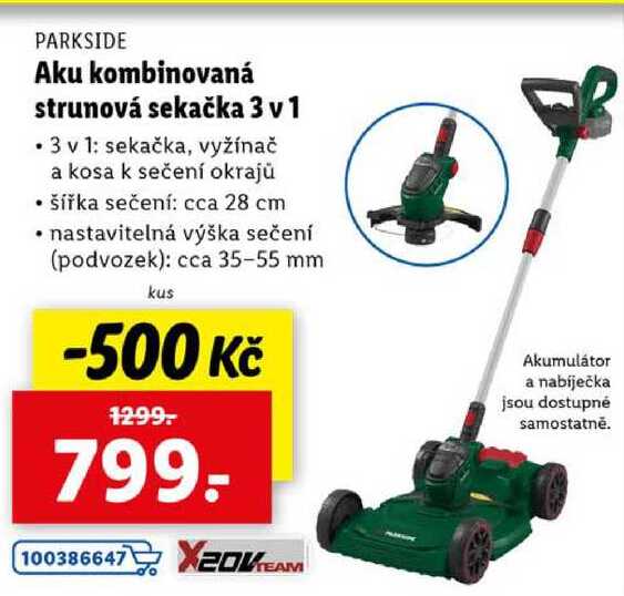 Aku kombinovaná strunová sekačka 3 v 1 