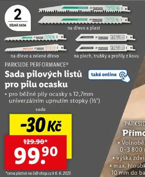 Sada pilových listů pro pilu ocasku 