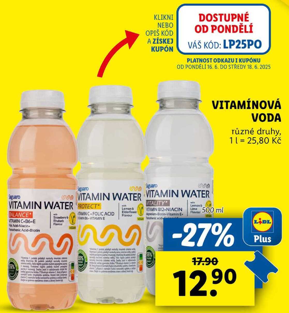 VITAMÍNOVÁ VODA, 500 ml