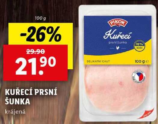 KUŘECÍ PRSNÍ ŠUNKA, 100 g