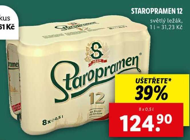 STAROPRAMEN 12, 8x 0,5 l