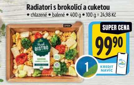 Radiatori s brokolicí a cuketou, 400 g