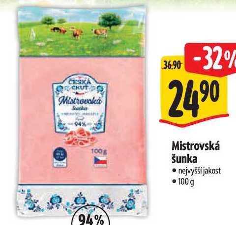 Mistrovská šunka, 100 g