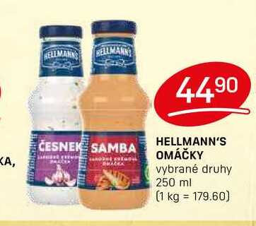 HELLMANN'S OMÁČKY vybrané druhy 250 ml 