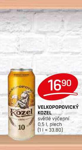 VELKOPOPOVICKÝ Kozel KOZEL světlé výčepní 0,5 1, plech 