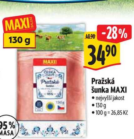  Pražská šunka MAXI  nejvyšší jakost  130g  