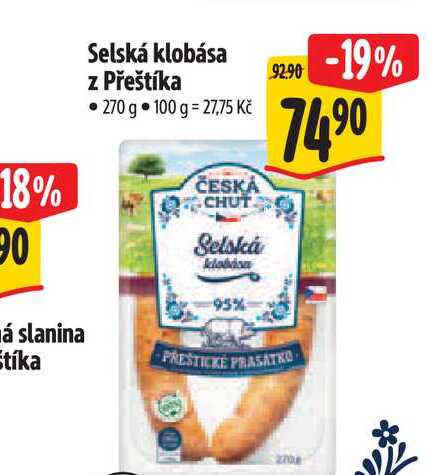  Selská klobása z Přeštíka 270 g 