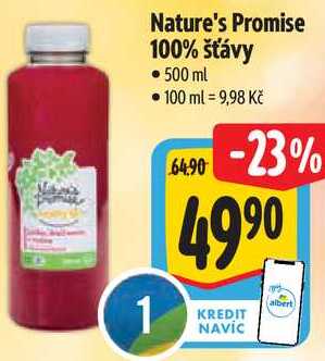 Nature's Promise 100% šťávy, 500 ml