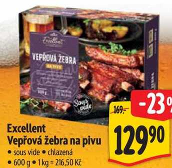 Excellent Vepřová žebra na pivu, 600 g