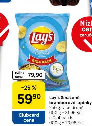 Lay's Smažené bramborové lupínky, 250 g