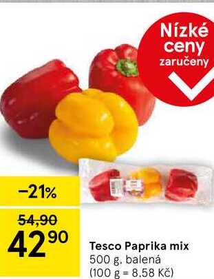 Tesco Paprika mix, 500 g. balená 