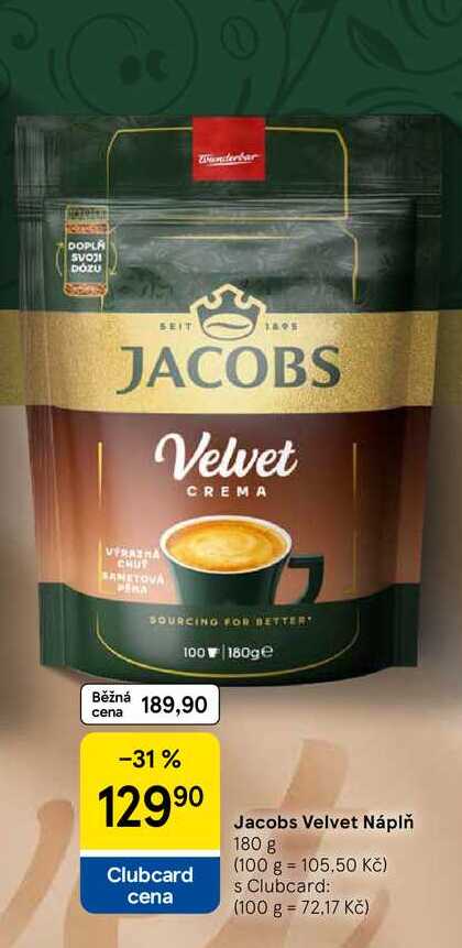 Jacobs Velvet Náplň, 180 g  