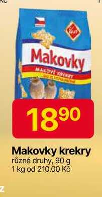Makovky krekry různé druhy, 90 g 