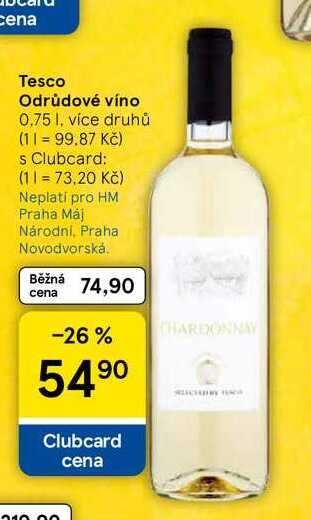 Tesco Odrůdové víno, 0,75 l, více druhů 