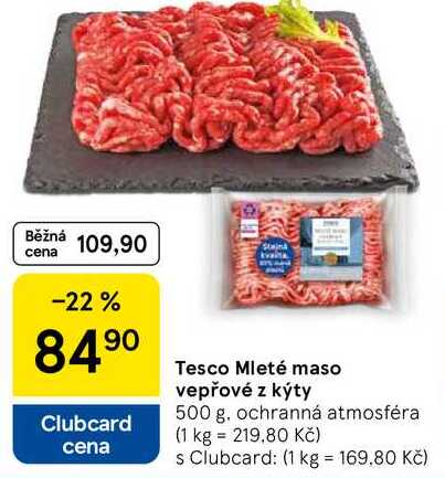 Tesco Mleté maso vepřové z kýty, 500 g 