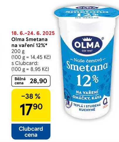 Olma Smetana na vaření 12%, 200 g 
