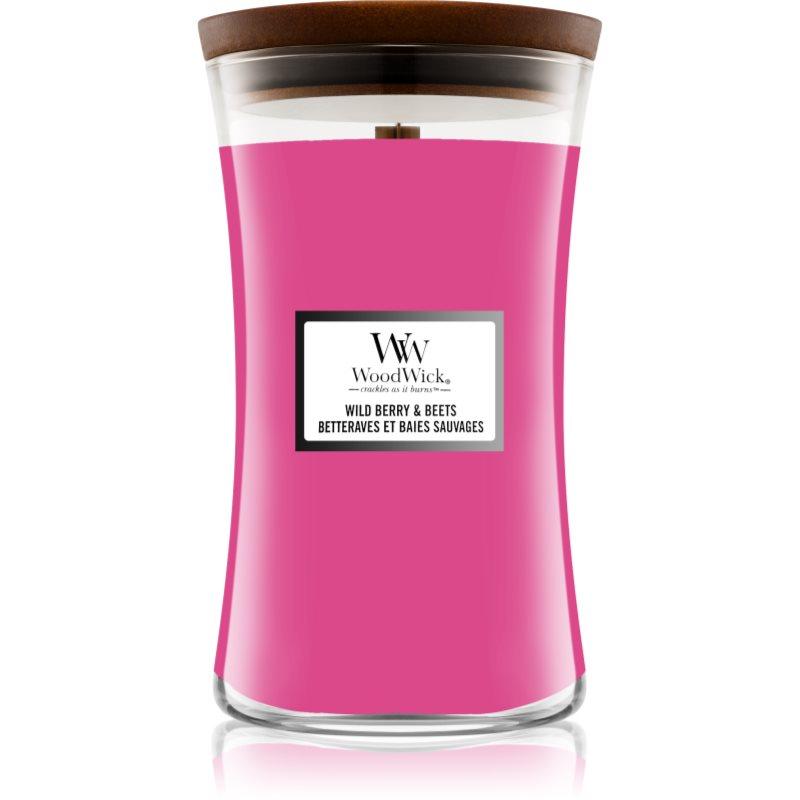 Woodwick Wild Berry & Beets vonná svíčka s dřevěným knotem 609.5 g