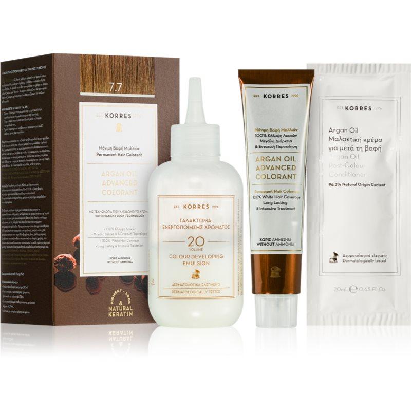 Korres Argan Oil permanentní barva na vlasy s arganovým olejem odstín 7.7 Mocha 50 ml