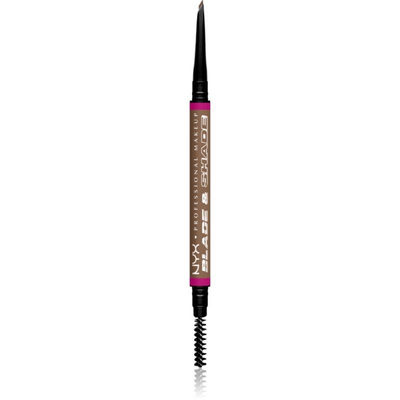 NYX Professional Makeup Blade & Shade tužka na obočí s kartáčkem odstín 04 Taupe g